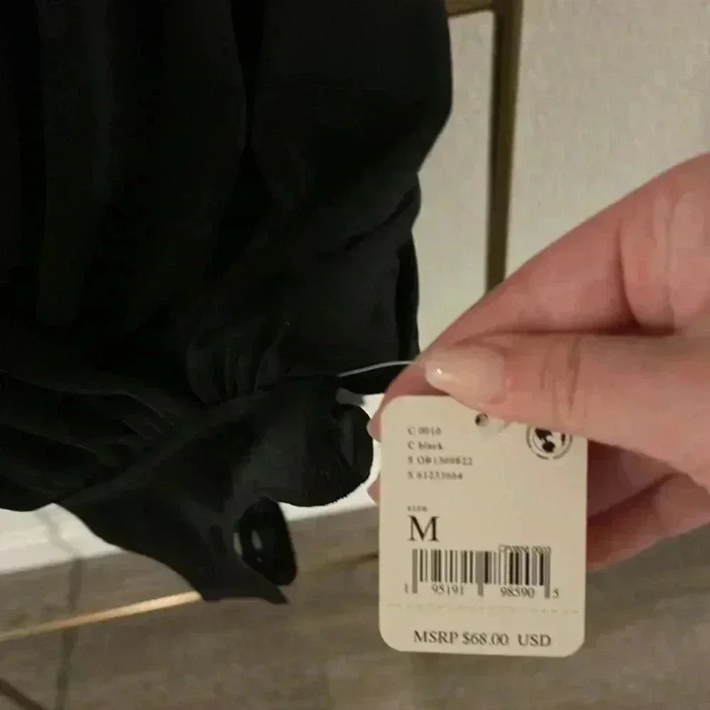 NWT Free People‎ Black Bodysuit